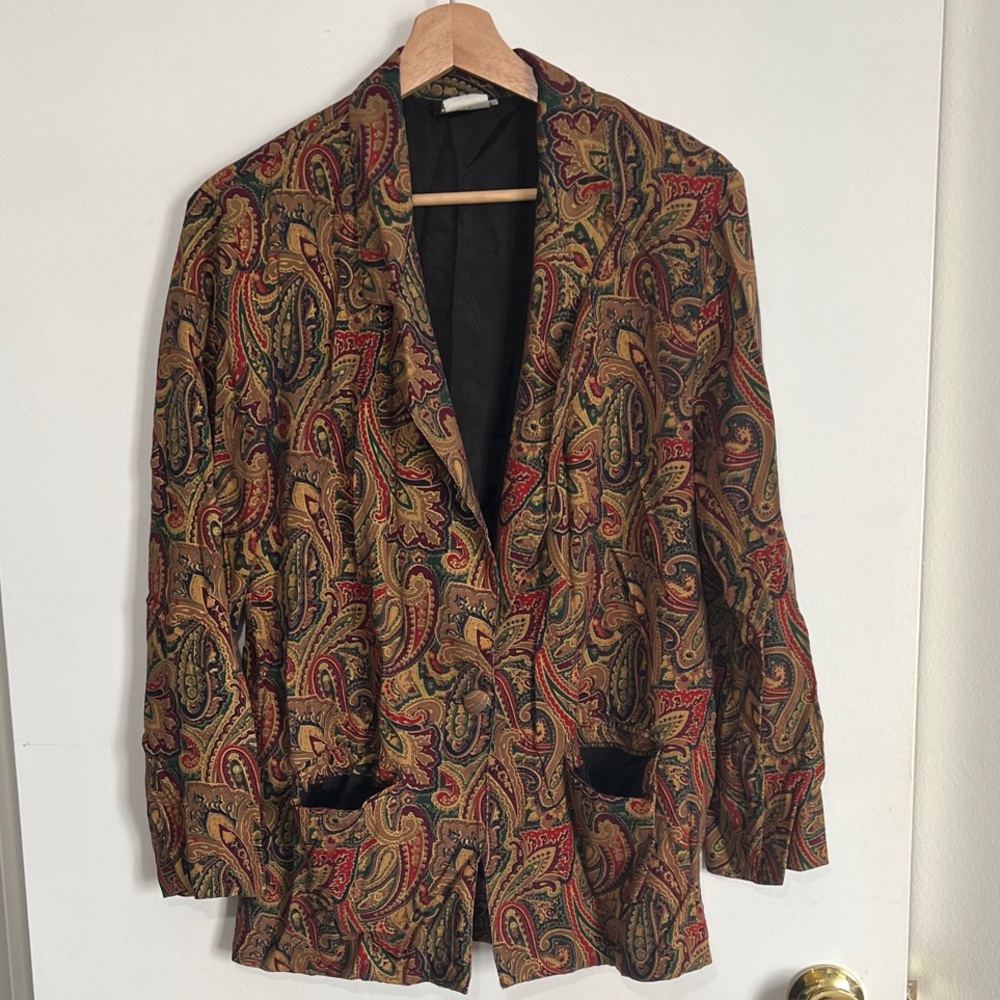 Retro Paisley Patterned Blazer